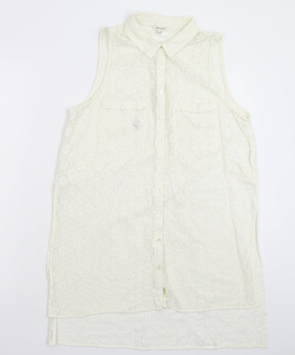 River Island Womens White   Basic Button-Up Size 12  - Oversized