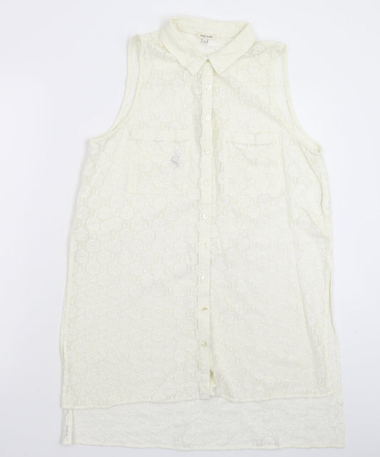 River Island Womens White   Basic Button-Up Size 12  - Oversized