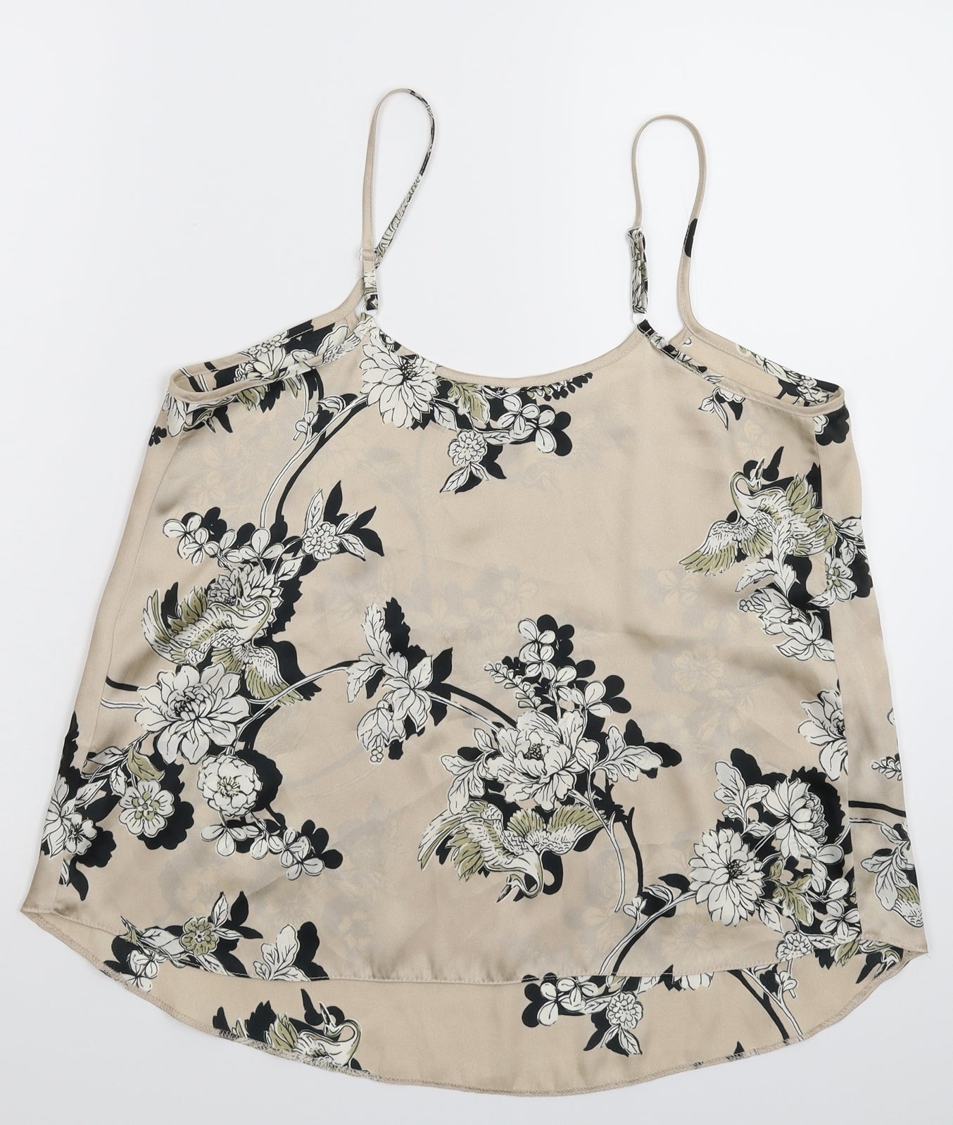 Red Herring Womens Grey Floral Satin Basic Tank Size 12