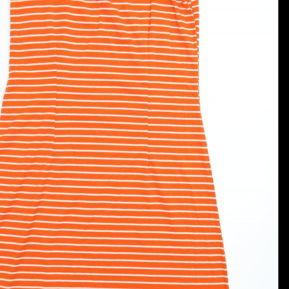 Guodil Womens Orange Striped  Basic Tank Size L