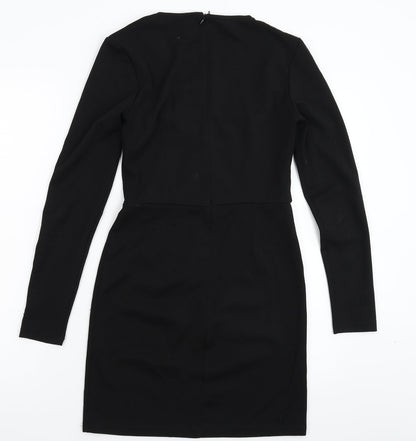 Back view of Missguided women’s black mini, size UK 8