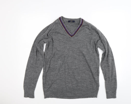 Stevensons Mens Grey  Knit Pullover Jumper Size S
