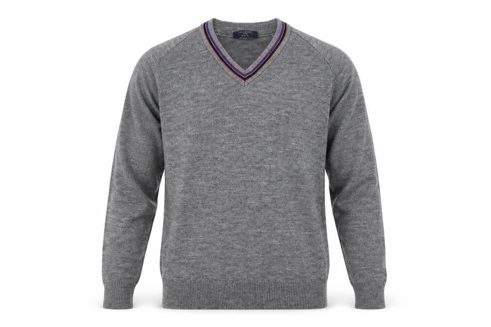 Stevensons Mens Grey  Knit Pullover Jumper Size S