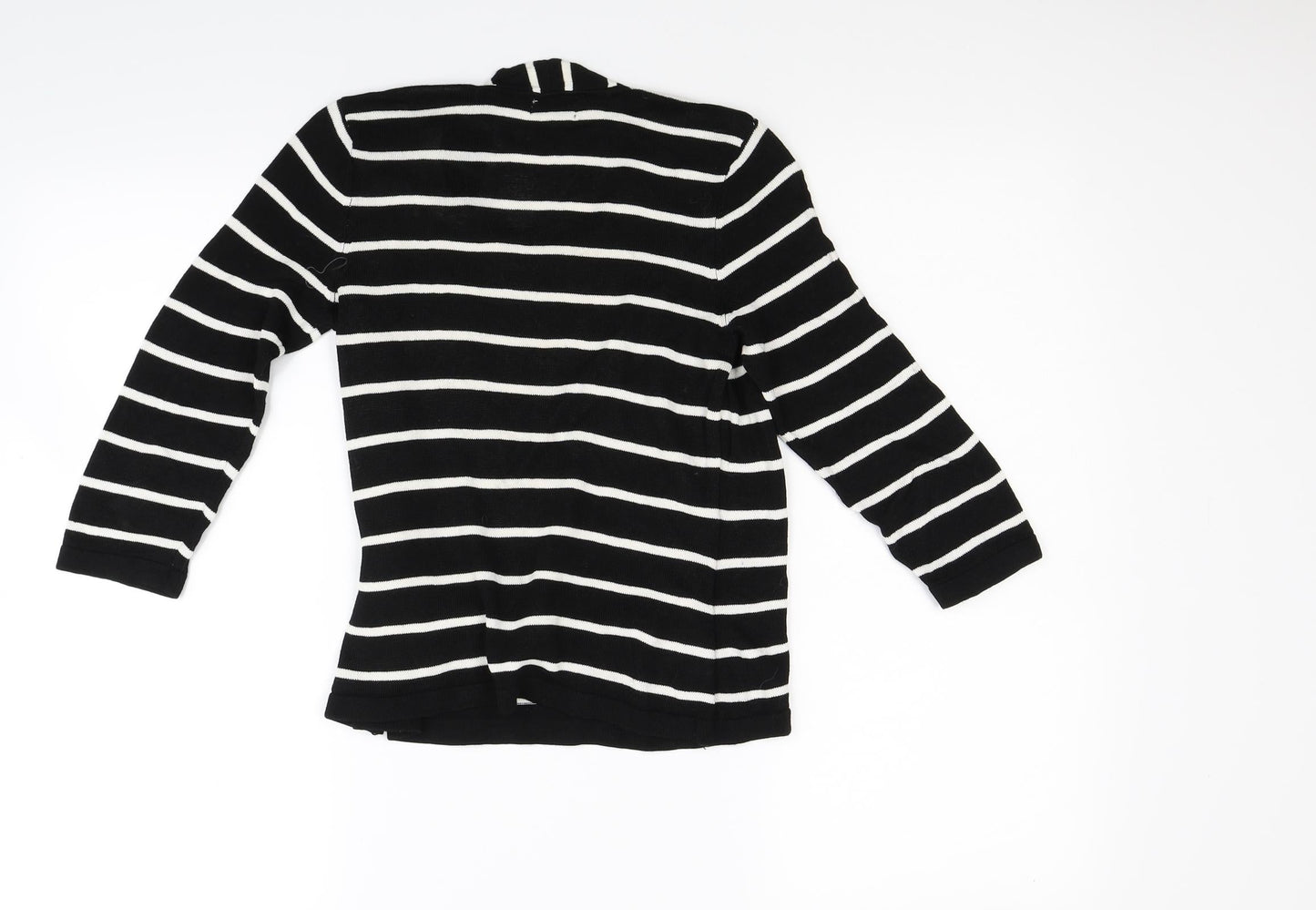 Minuet Petite Womens Black Striped  Pullover Jumper Size S