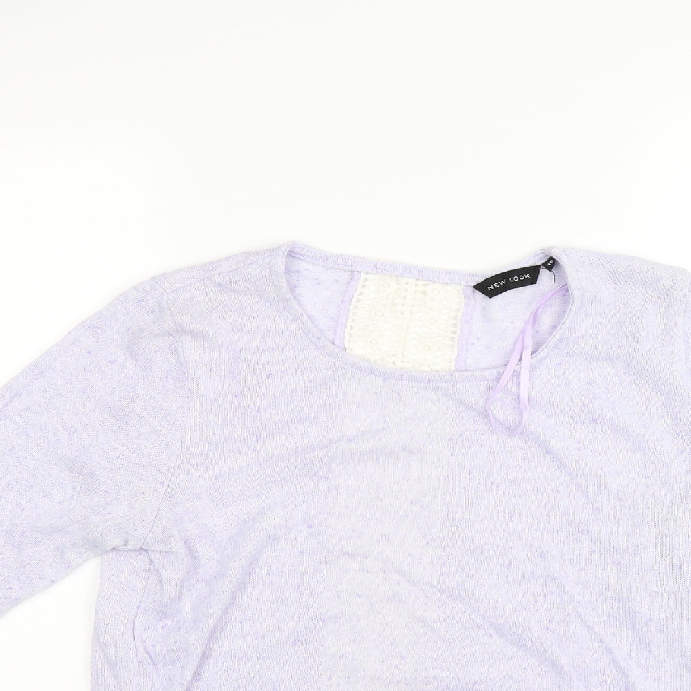 New Look Womens Purple  Knit Pullover Jumper Size 10
