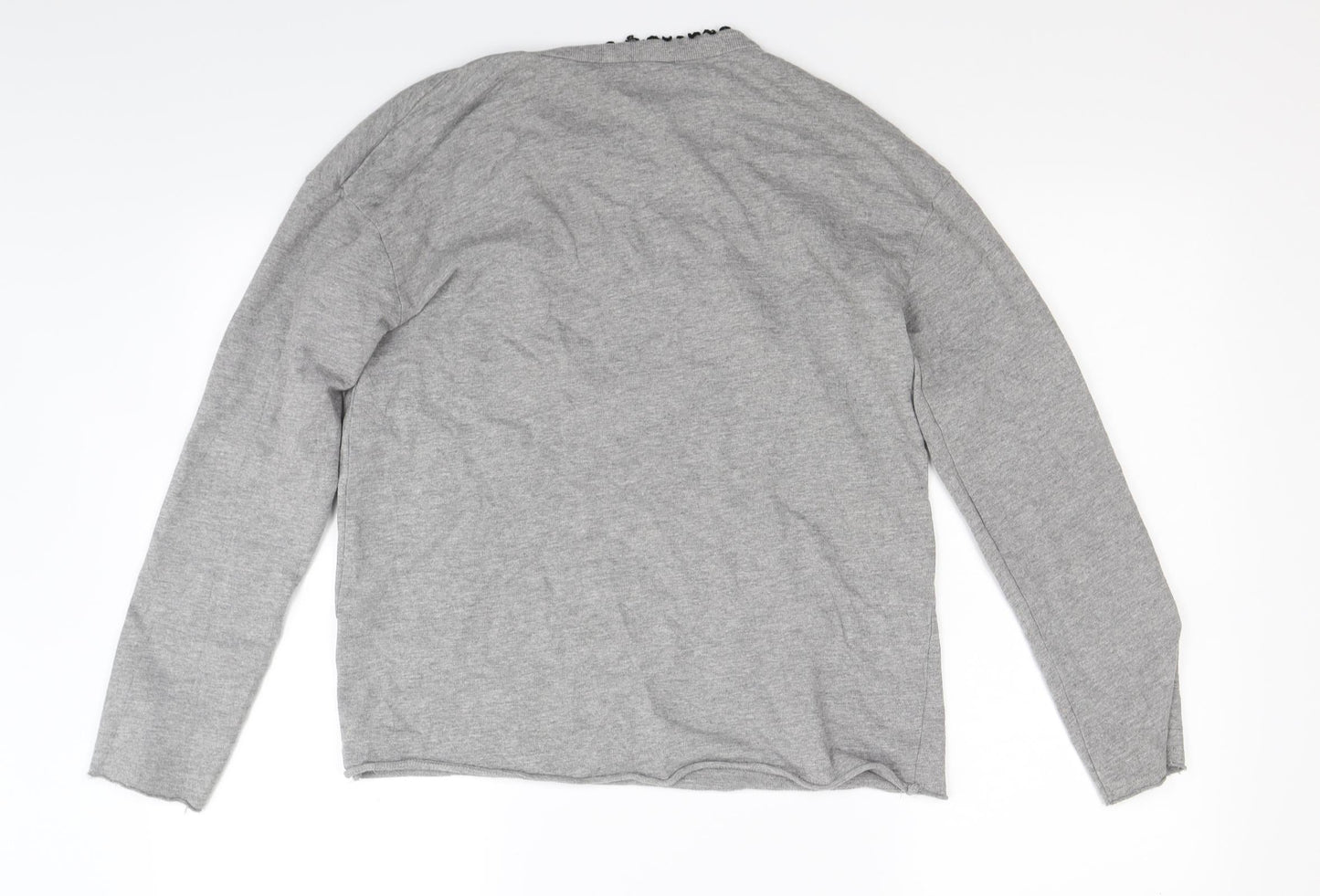 Preworn Womens Grey  Jacquard Pullover Sweatshirt Size M