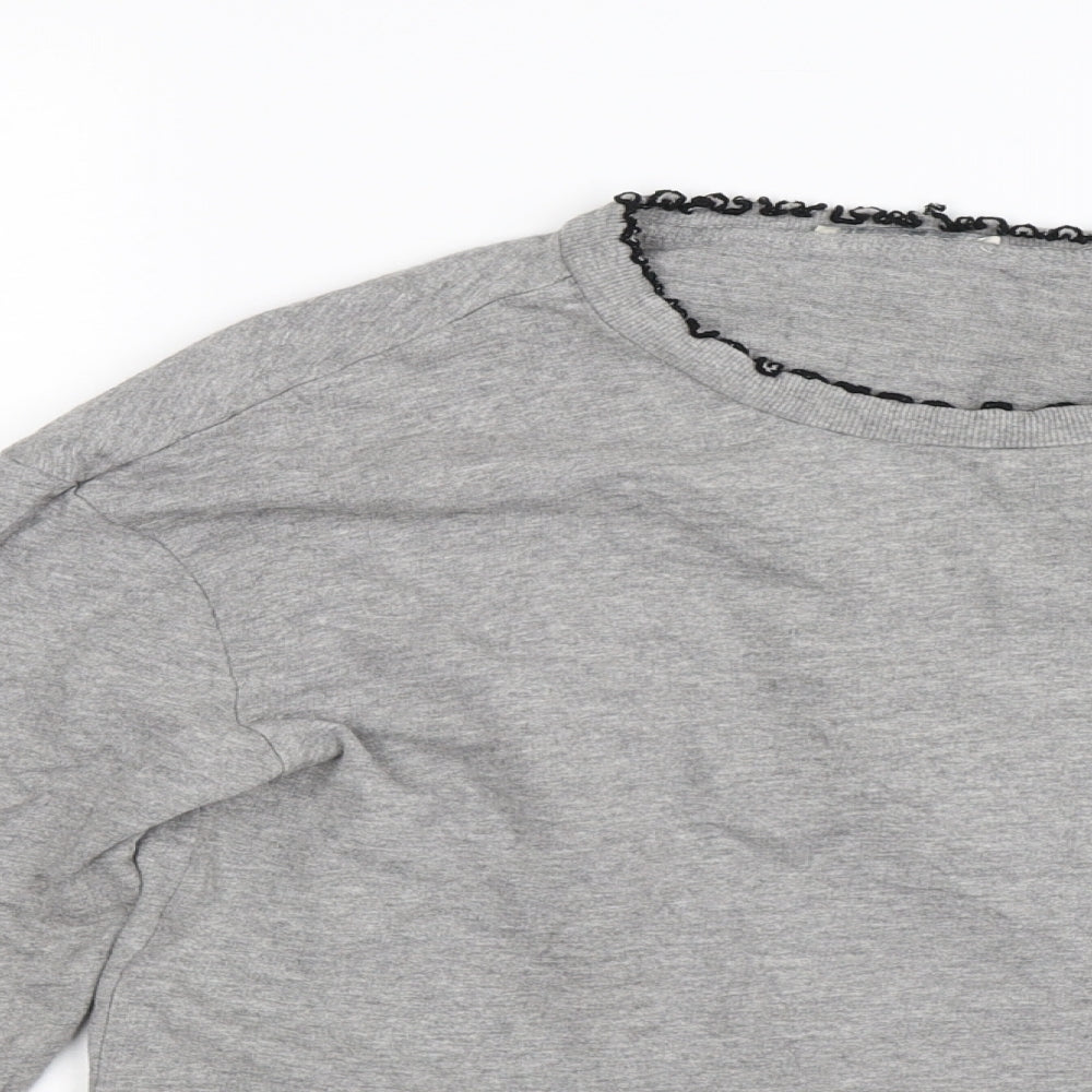 Preworn Womens Grey  Jacquard Pullover Sweatshirt Size M