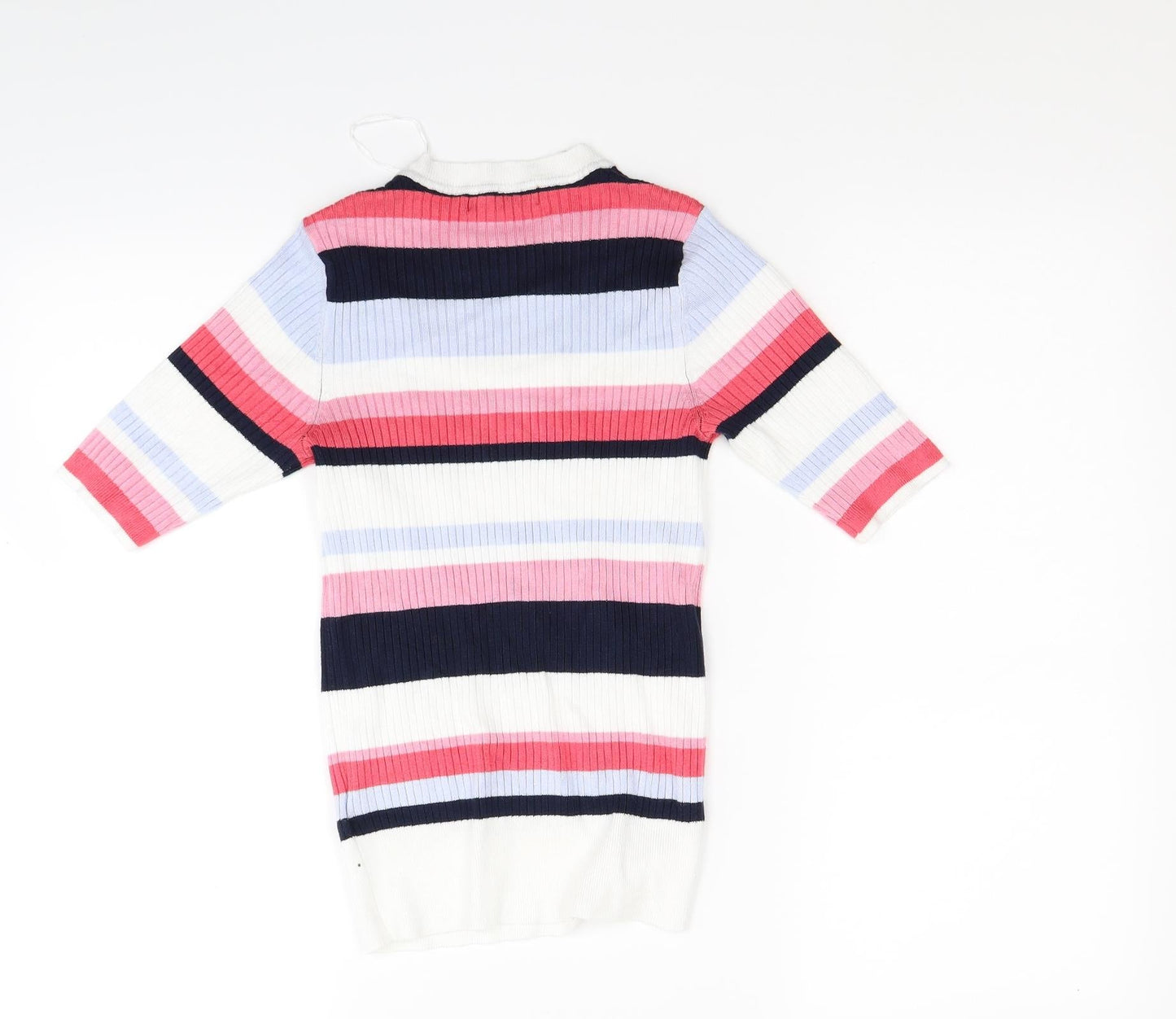 Marks and Spencer Womens White Striped Knit Pullover Jumper Size 8