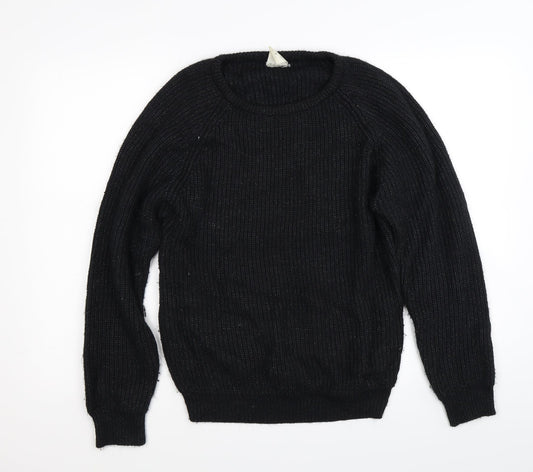 Asdale Womens Black  Knit Pullover Jumper Size 14