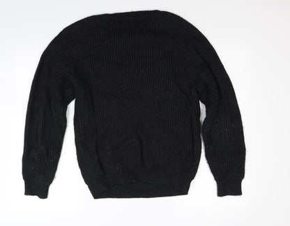 Asdale Womens Black  Knit Pullover Jumper Size 14