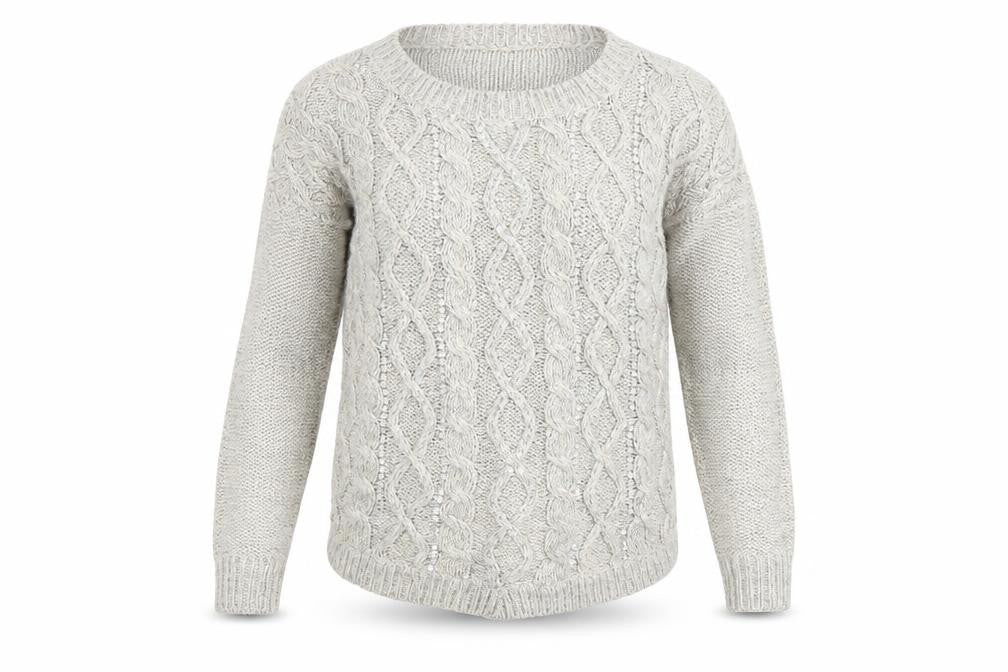 Warehouse Womens Beige  Knit Pullover Jumper Size 8