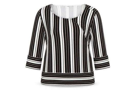 Preworn Womens White Striped  Tunic T-Shirt Size 14