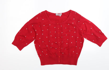Preloved Be Beau Womens Red  Knit Pullover Jumper Size S - Front