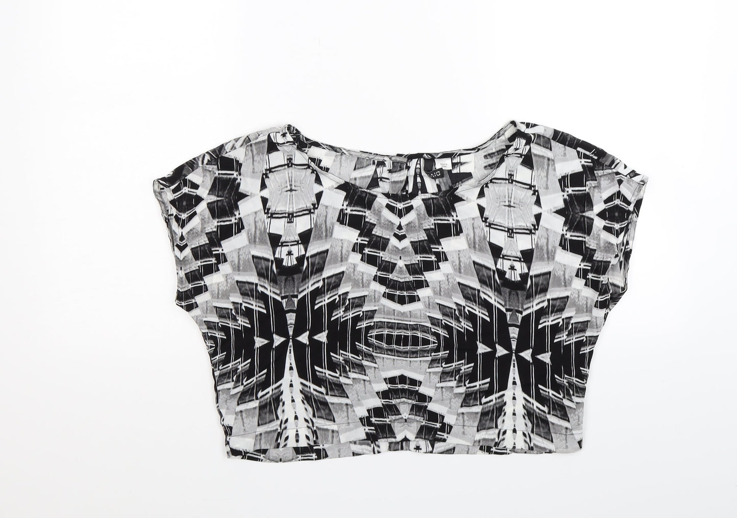 Divided Womens Black   Cropped Blouse Size 8