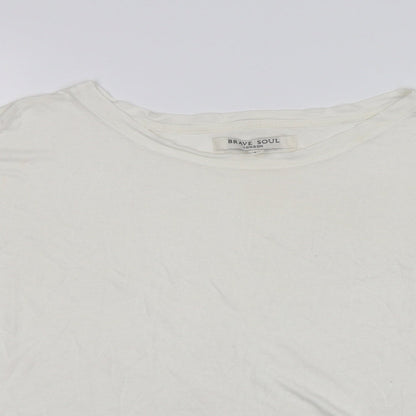 Brave Soul Womens White   Basic T-Shirt Size M