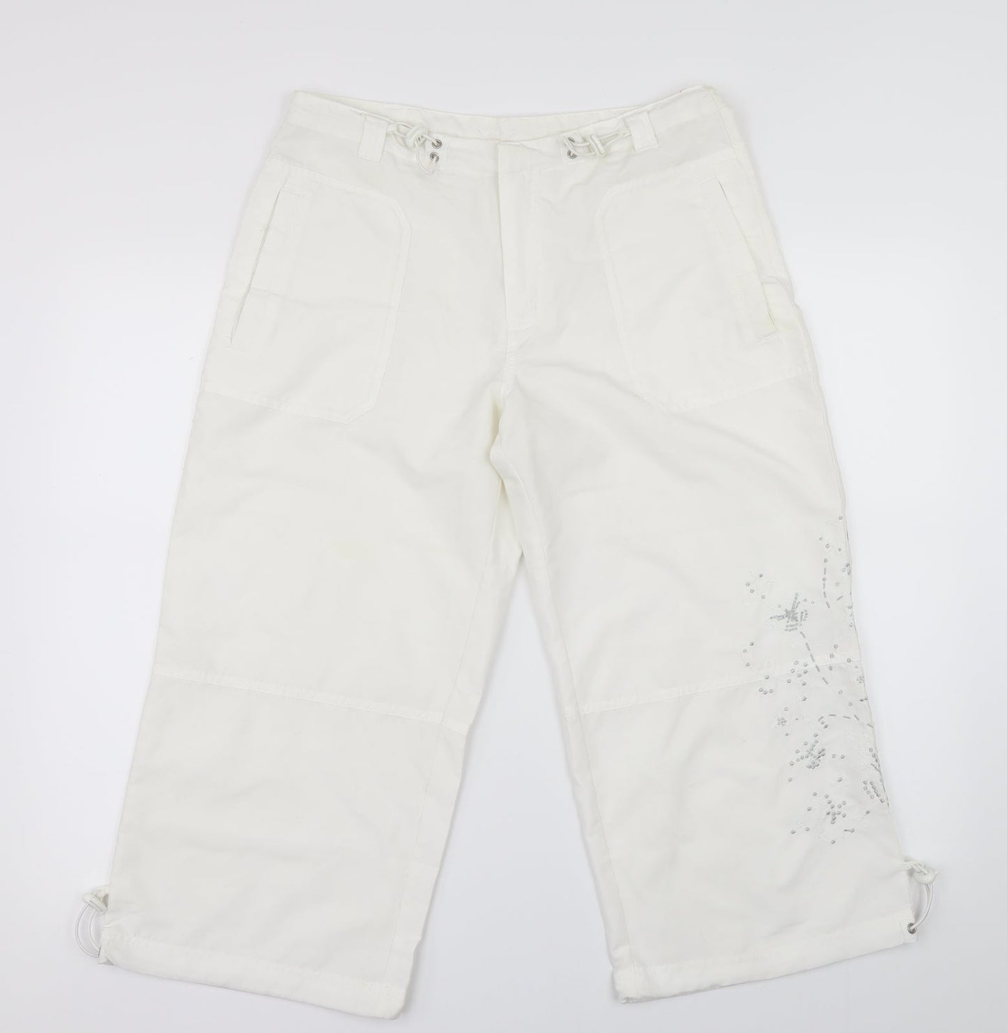 For Women Womens White   Trousers  Size 12 L20 in