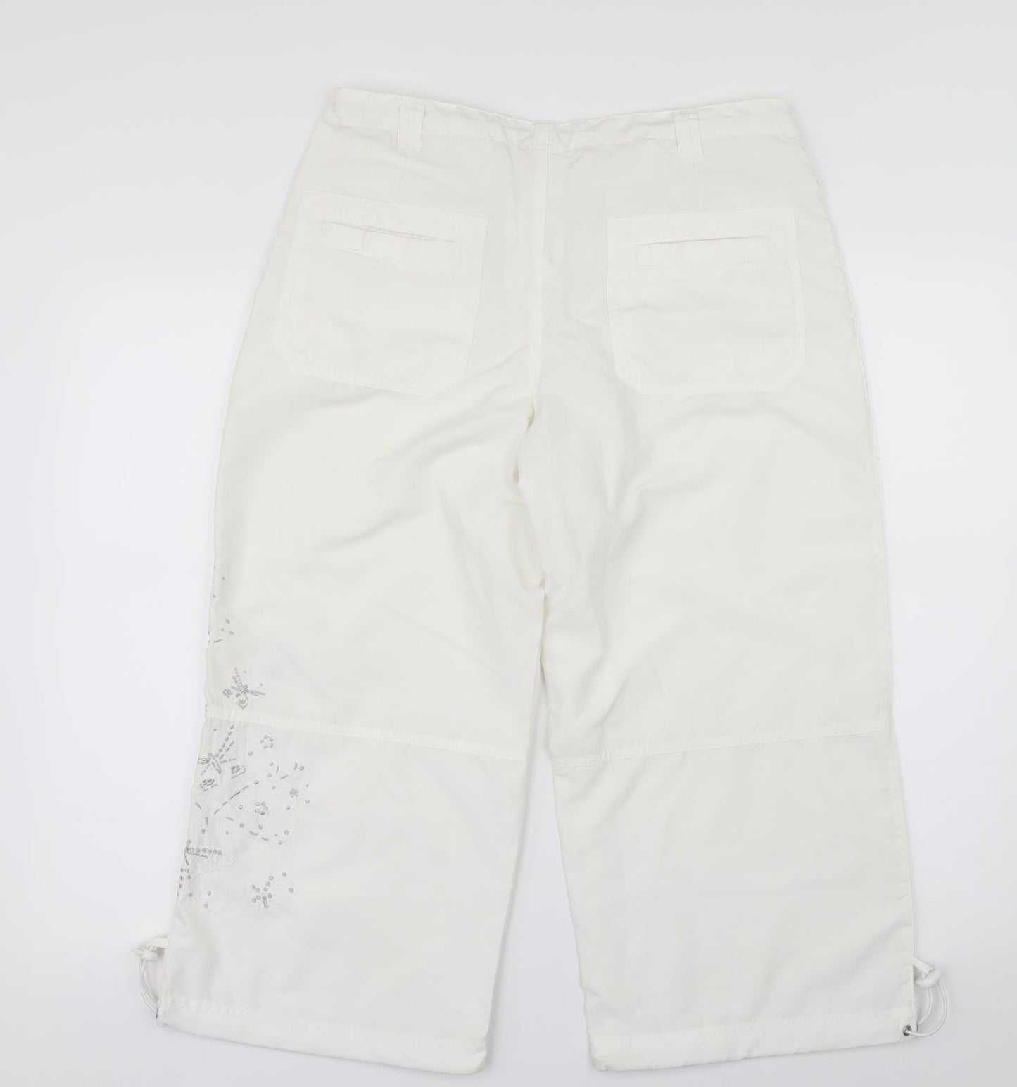 For Women Womens White   Trousers  Size 12 L20 in