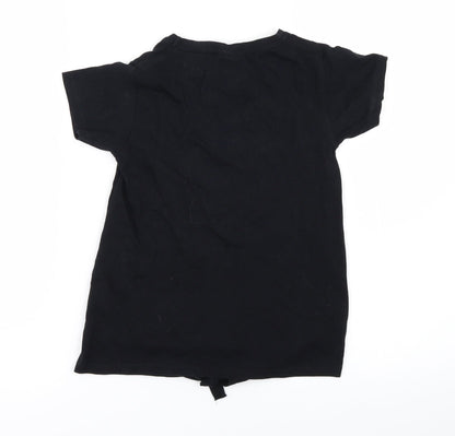 Preloved Pep&Co Girls Black   Basic T-Shirt Size 6-7 Years  - Friends - Back