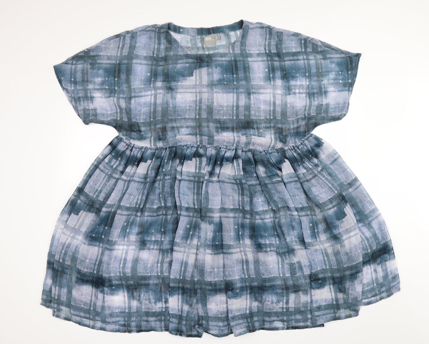 ASOS Womens Blue Plaid  Shift  Size 12
