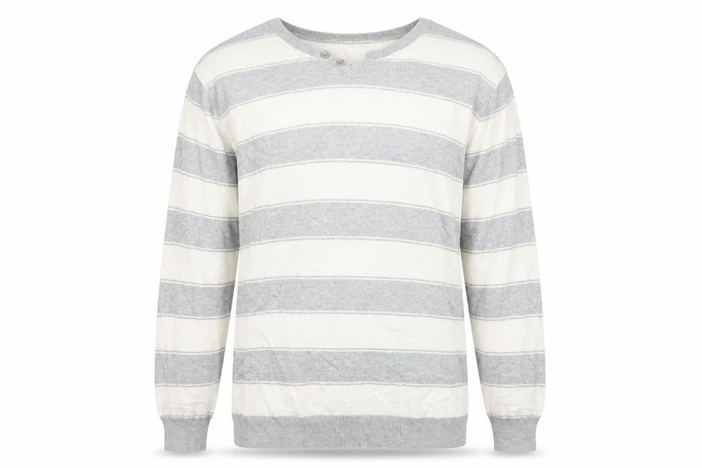 Cedarwood State Mens Grey Striped Pullover Jumper Size M