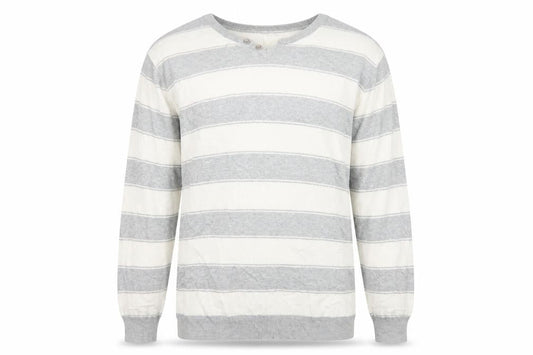 Cedarwood State Mens Grey Striped Pullover Jumper Size M