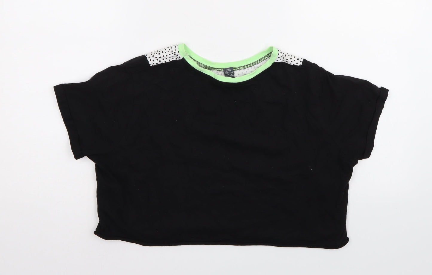 Primark Womens Black Polka Dot  Basic T-Shirt Size 12