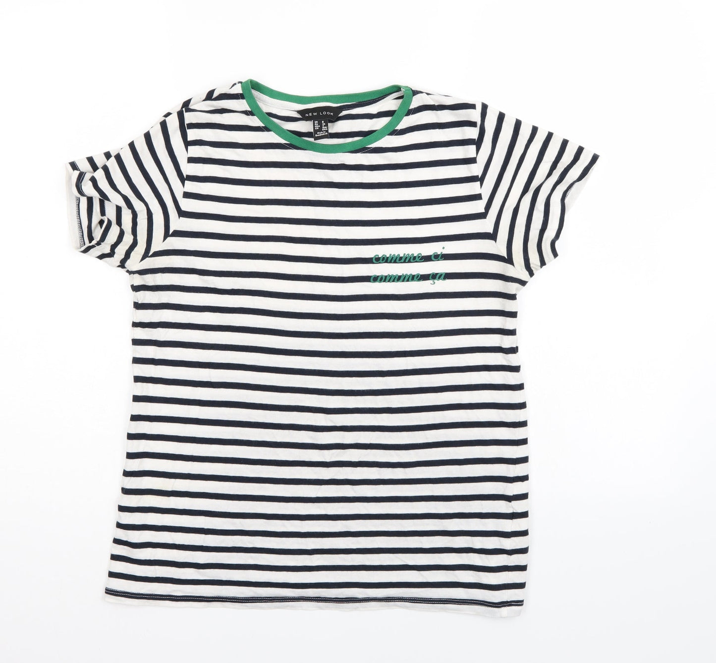 New Look Womens Multicoloured Striped  Basic T-Shirt Size 8