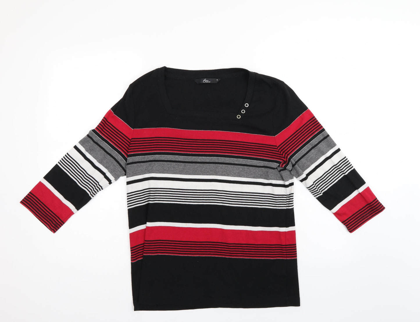 BM Casual Womens Multicoloured Striped  Pullover Jumper Size M
