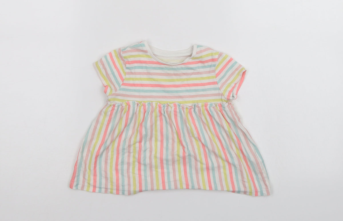 Additional front view of F&F girls’ multicoloured striped t-shirt dress, size 12-18, months