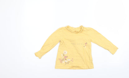 Preloved George Girls Yellow   Pullover Jumper Size 18-24 Months - Front