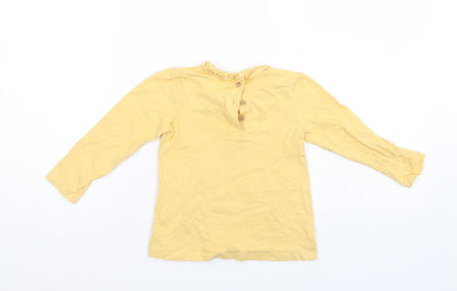 Preloved George Girls Yellow   Pullover Jumper Size 18-24 Months - Back
