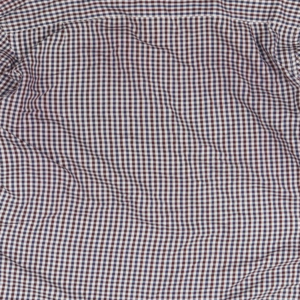 PIERE CANDIN Mens Red Check   Button-Up Size M