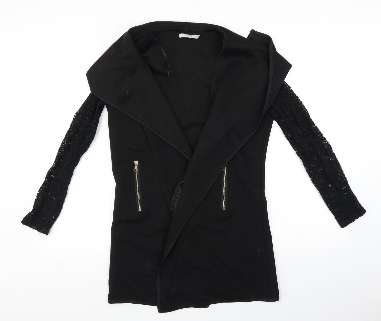 QED London Womens Black   Jacket Coatigan Size M  - Lace Sleeve
