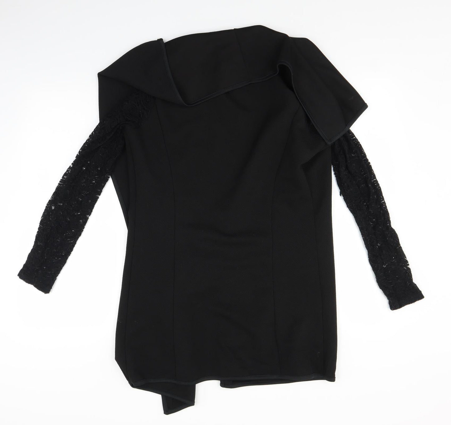 QED London Womens Black   Jacket Coatigan Size M  - Lace Sleeve