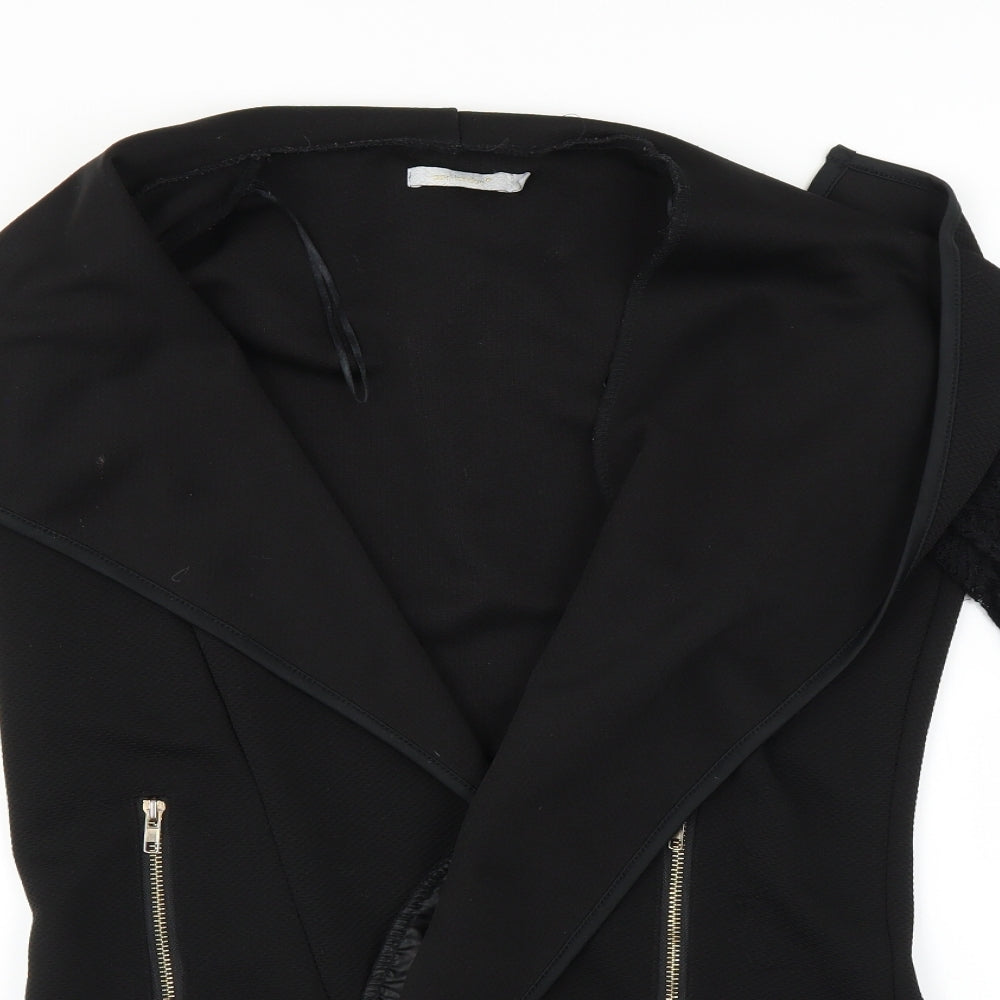 QED London Womens Black   Jacket Coatigan Size M  - Lace Sleeve