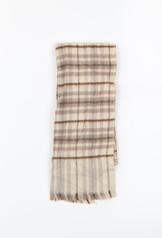 Preworn Girls Beige Plaid  Scarf Scarves & Wraps One Size