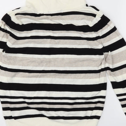 Marks & Spencer Womens Ivory Striped  Pullover Jumper Size 14