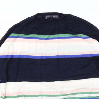 Marks & Spencer Womens Black Striped  Pullover Jumper Size M