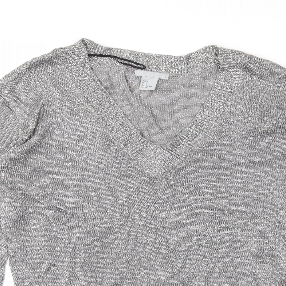 H&M Womens Silver   Tunic Blouse Size S