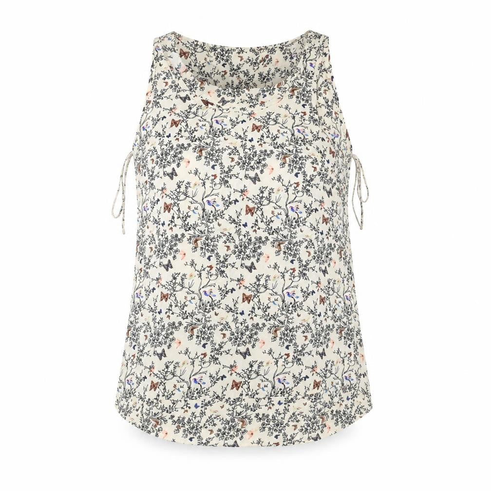 Atmosphere Womens White Floral  Basic Tank Size 6