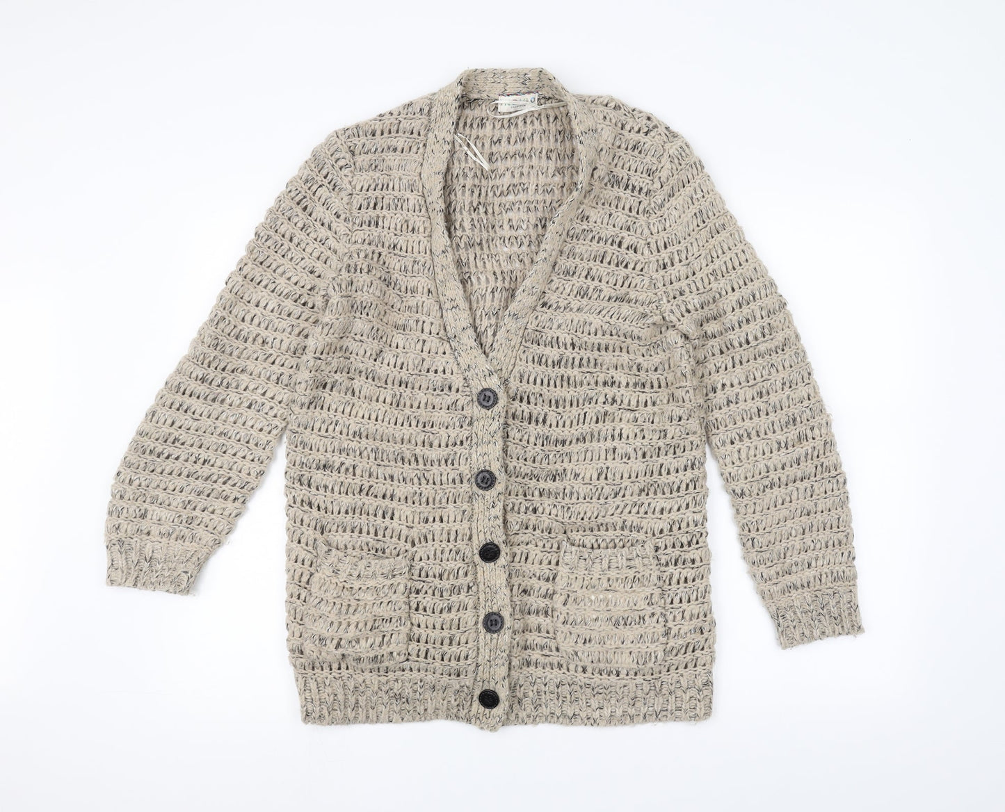 Marks and Spencer Womens White  Knit Jacket Coatigan Size 12