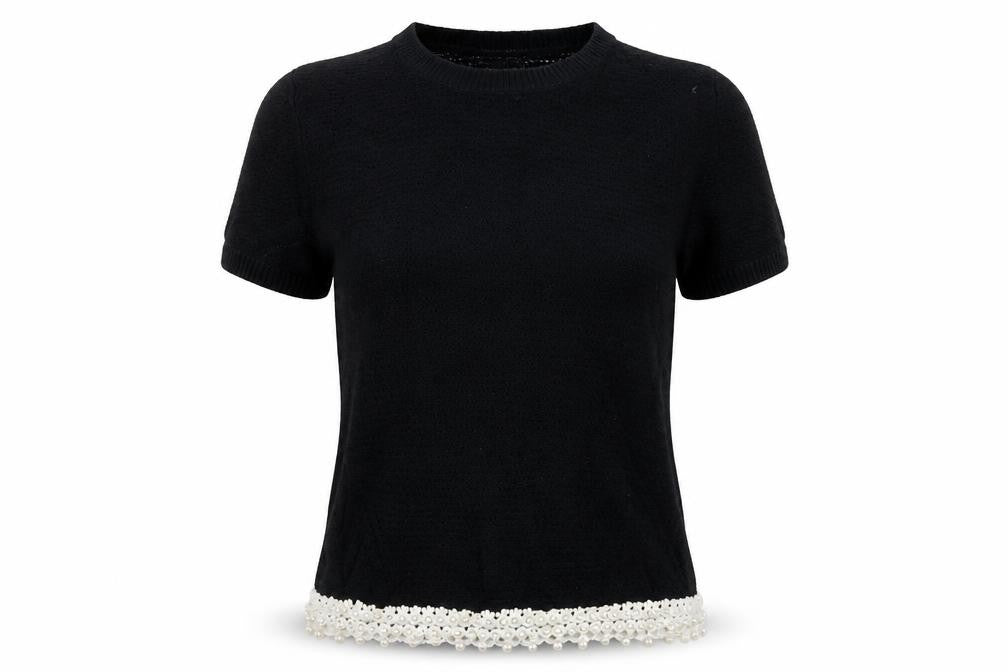 Topshop Womens Black  Knit Pullover Jumper Size 10