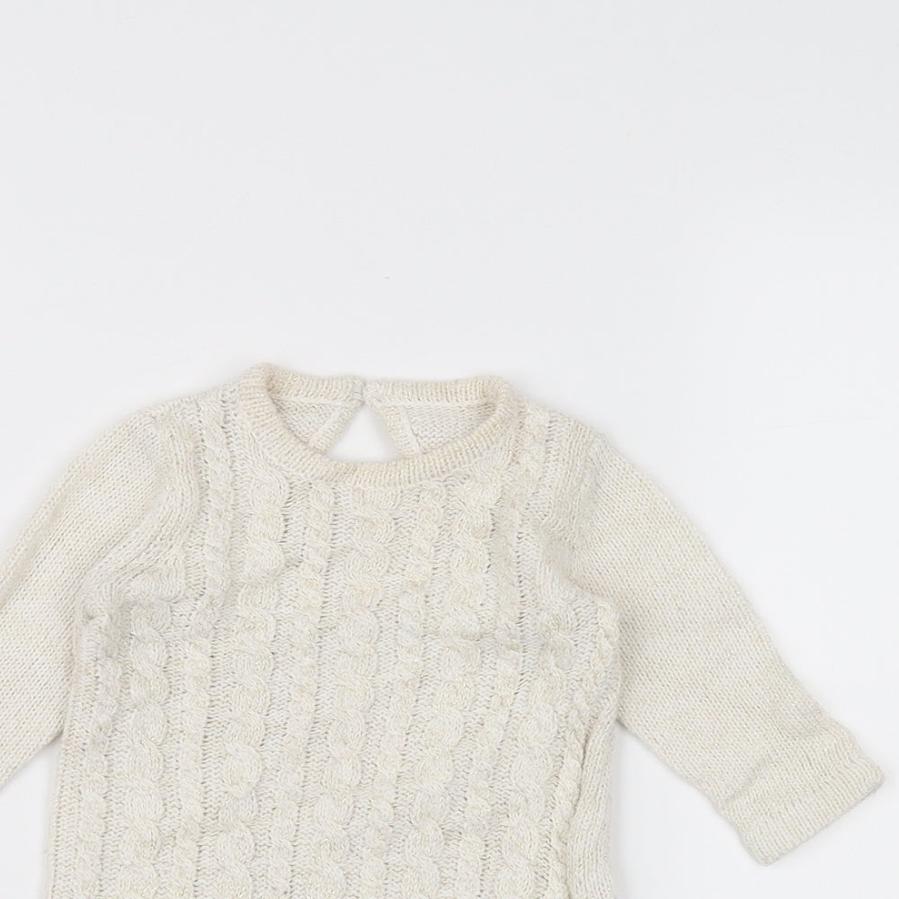 Matalan Baby White   Pullover Jumper Size 3-6 Months