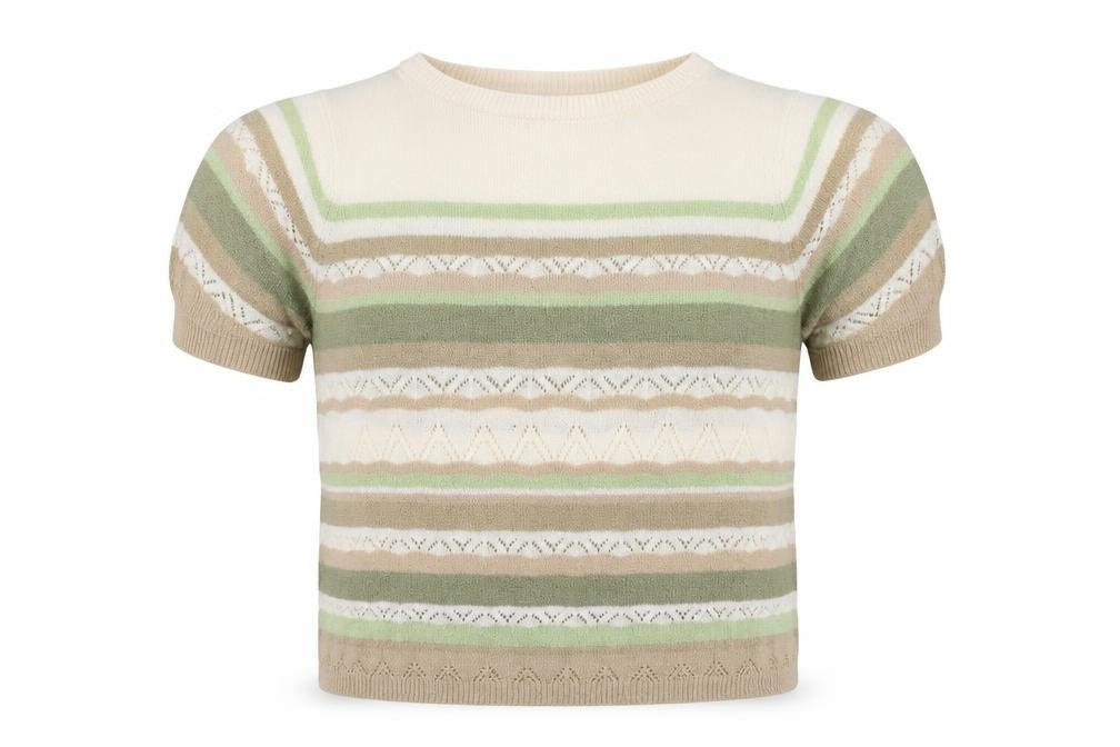 Bonmarché Womens White Striped Pullover Jumper Size M