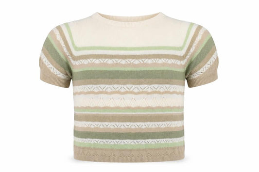 Bonmarché Womens White Striped Pullover Jumper Size M