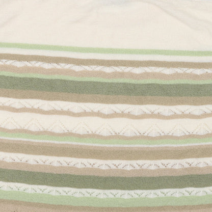 Bonmarché Womens White Striped Pullover Jumper Size M