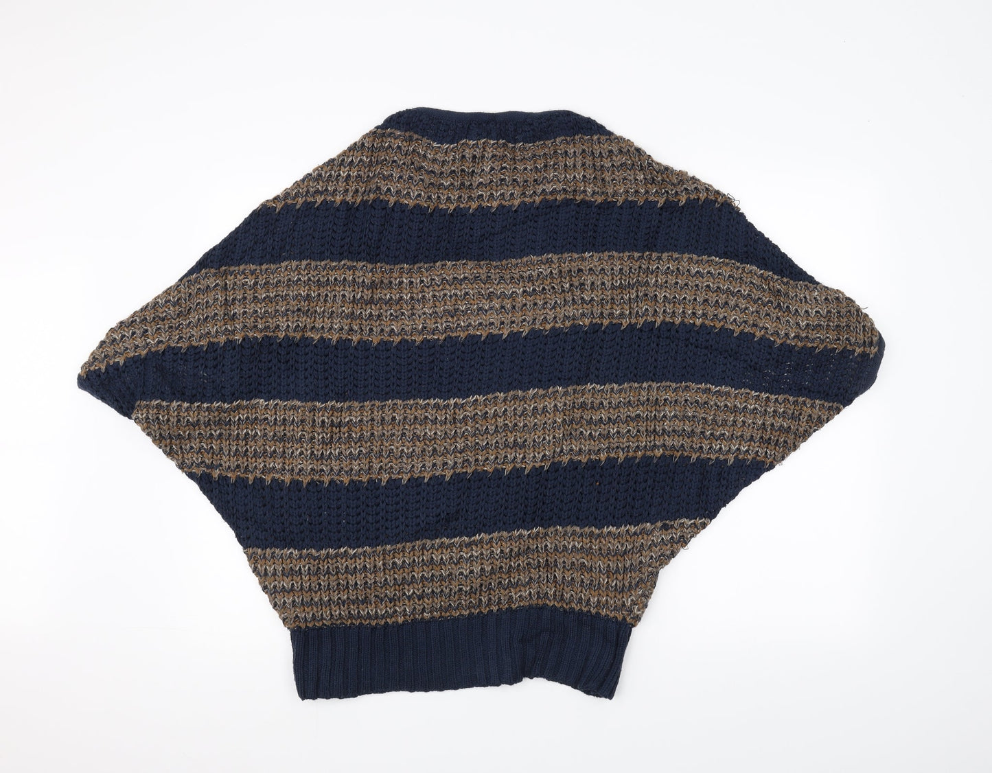 Pull&Bear Womens Blue Striped Knit Pullover Jumper Size M