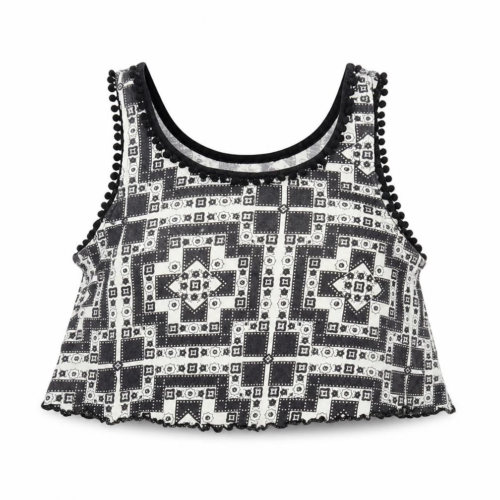 Topshop Womens Multicoloured Geometric  Basic Tank Size 6