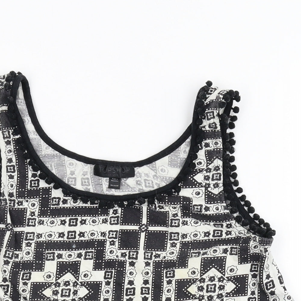 Topshop[ Womens Multicoloured Geometric  Basic Tank Size 6