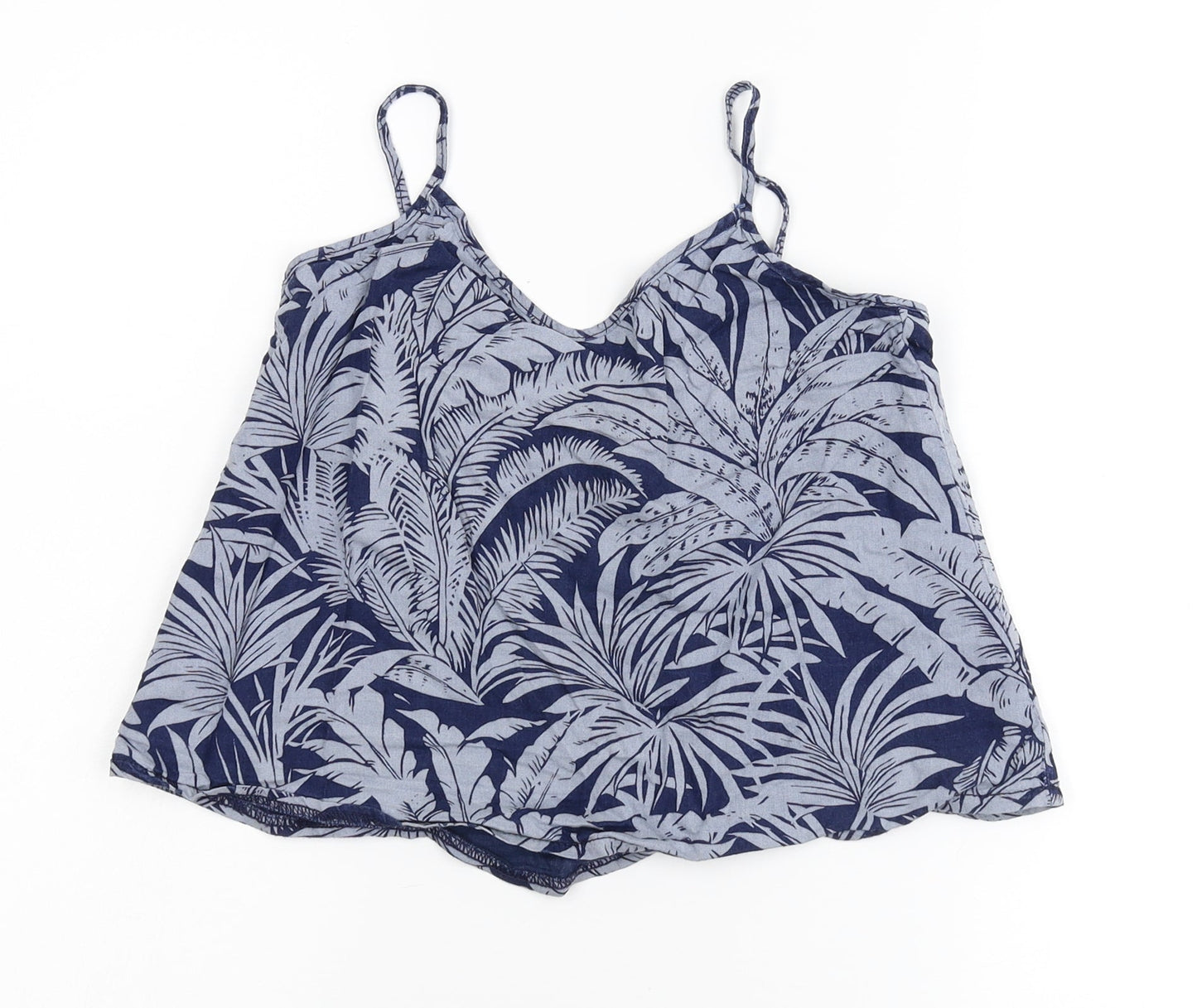 Topshop Womens Blue Floral Denim Basic Tank Size 4